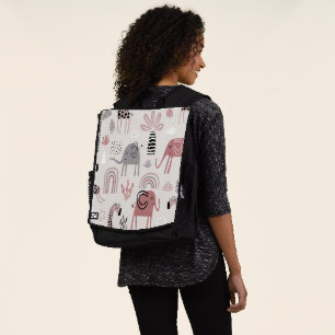 Muster mit niedlichen Elefanten und Giraffen Rucksack