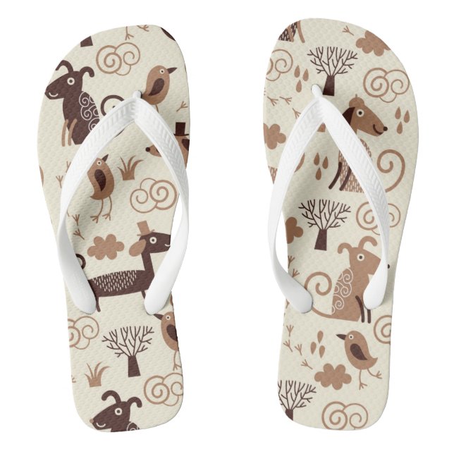 Muster mit niedlichen Hunden Flip Flops (Fußbett)