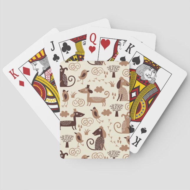 Muster mit niedlichen Hunden Spielkarten (Rückseite)