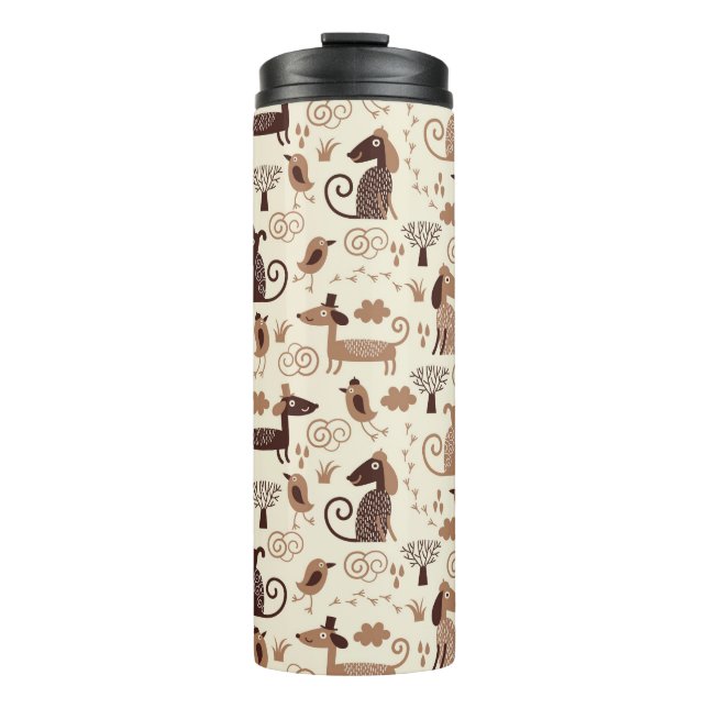 Muster mit niedlichen Hunden Thermosbecher (Vorderseite)