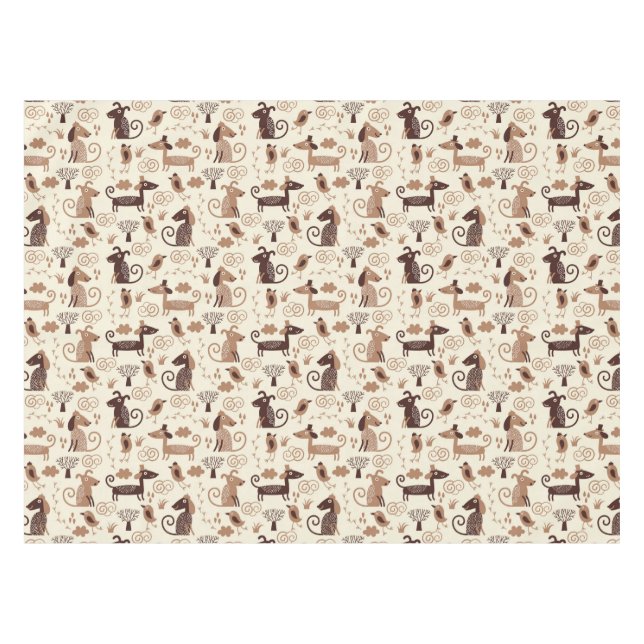 Muster mit niedlichen Hunden Tischdecke (Vorderseite (Horizontal))