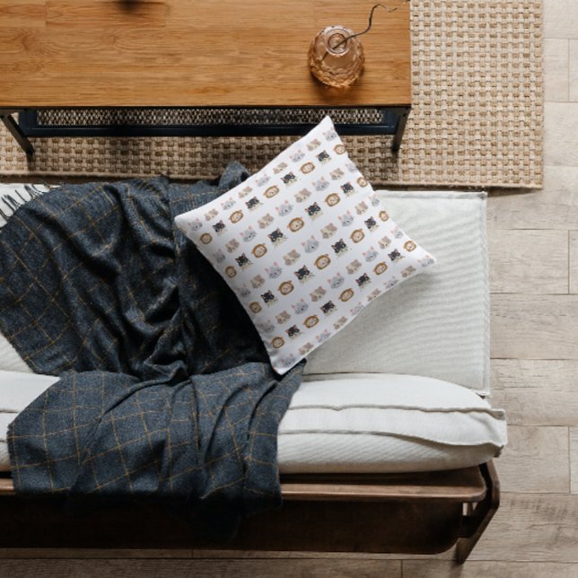 Muster mit Niedlichen Katzenköpfen Kissen (Von Creator hochgeladen)