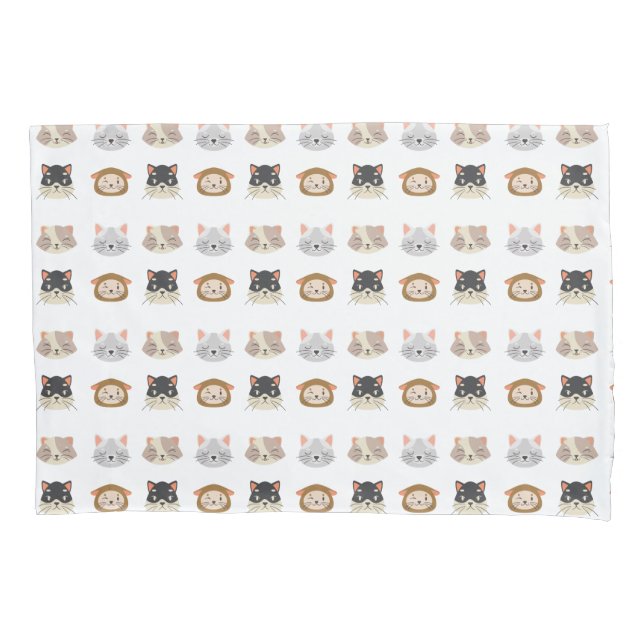 Muster mit Niedlichen Katzenköpfen Kissenbezug (Vorderseite)
