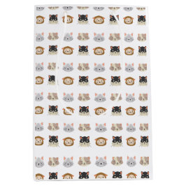 Muster mit Niedlichen Katzenköpfen Mittlere Gesche Mittlere Geschenktüte