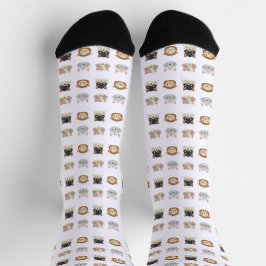Muster mit Niedlichen Katzenköpfen Socken