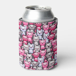 Muster mit niedlichen Kawaii-Doodle-Katzen 2 Dosenkühler