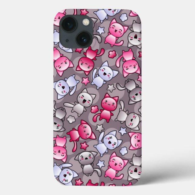Muster mit niedlichen Kawaii-Doodle-Katzen Case-Mate iPhone Hülle (Rückseite)