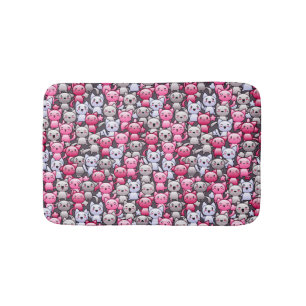 Muster mit niedlichen kawaii Gekritzelkatzen 2 Badematte