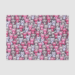 Muster mit niedlichen kawaii Gekritzelkatzen 2 Seidenpapier