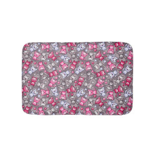 Muster mit niedlichen kawaii Gekritzelkatzen Badematte