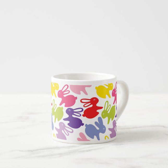 Muster mit Ostern-Kaninchen Espressotasse (Vorderseite Rechts)