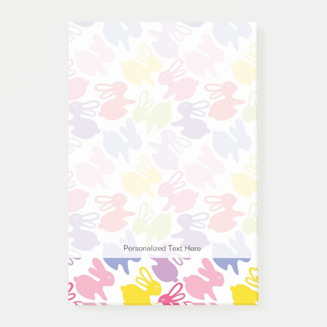 Muster mit Ostern-Kaninchen Post-it Klebezettel (Vorderseite)