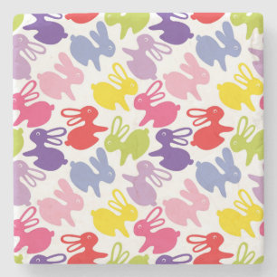 Muster mit Ostern-Kaninchen Steinuntersetzer