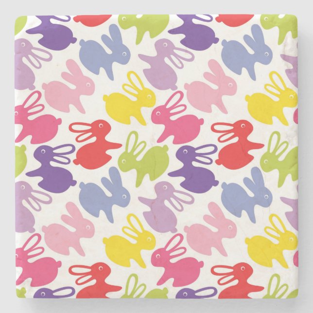 Muster mit Ostern-Kaninchen Steinuntersetzer (Vorderseite)