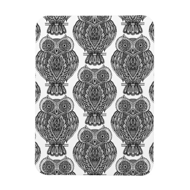 Muster mit Owls Doodle Magnet (Vertikal)