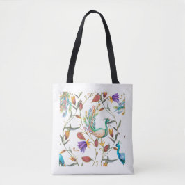 Muster mit Pfau und Blumen l Tasche