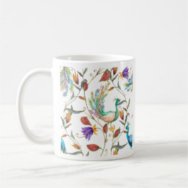 Muster mit Pfau und Blumen Pfau Kaffeetasse