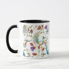 Muster mit Pfau und Blumen Pfau Tasse