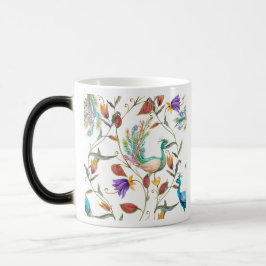 Muster mit Pfau und Blumen Pfau Verwandlungstasse