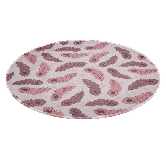 Muster mit Pfauenfedern Schneidebrett (Ecke)