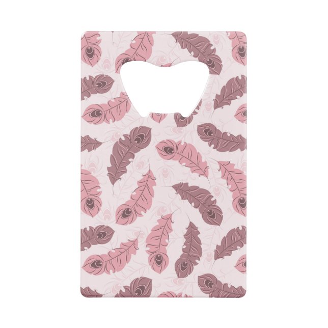 Muster mit Pfaufedern Geldkarten Flaschenöffner (Vorderseite)