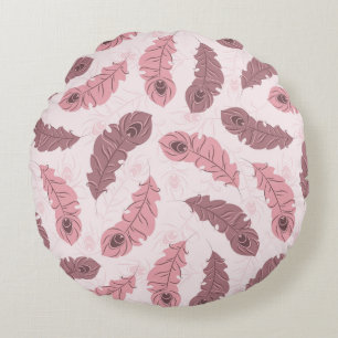 Muster mit Pfaufedern Rundes Kissen