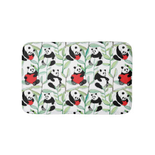Muster mit reizenden Pandas mit Herzen Badematte
