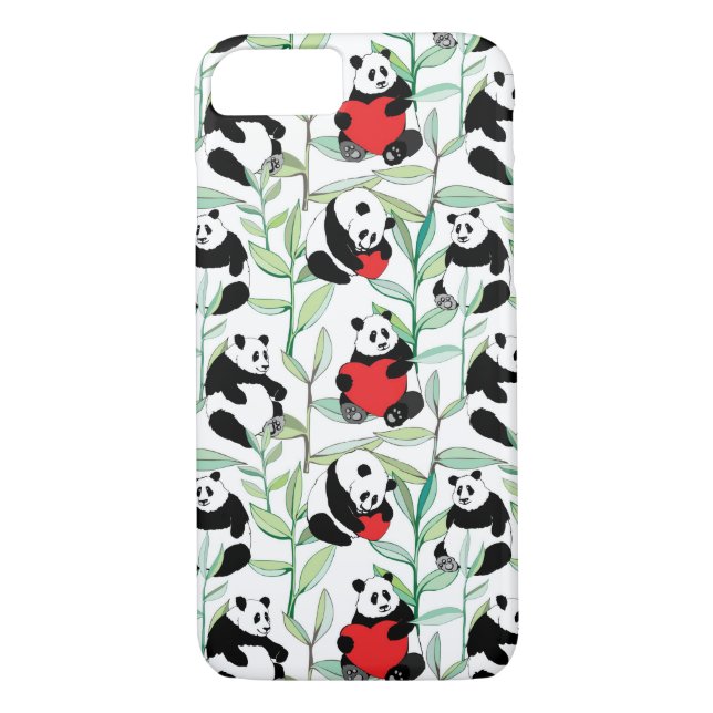 Muster mit reizenden Pandas mit Herzen Case-Mate iPhone Hülle (Rückseite)