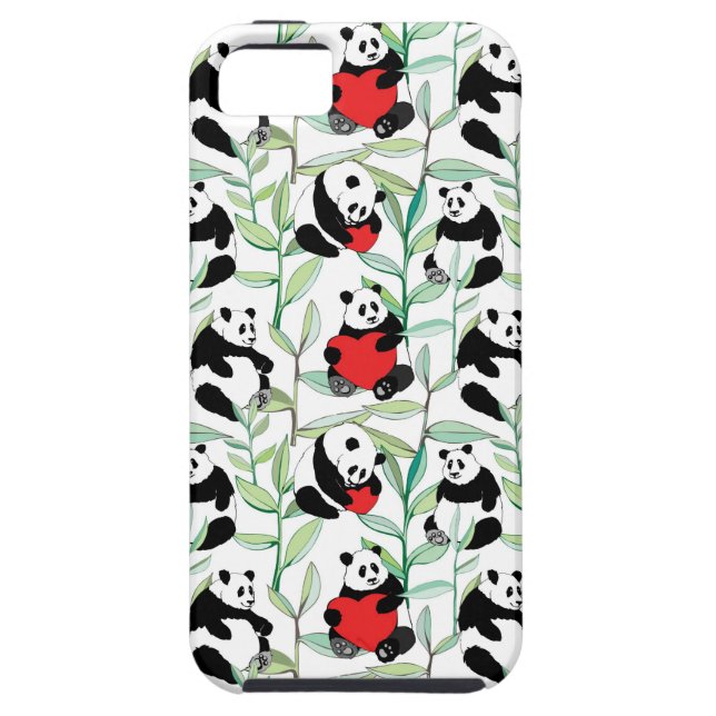Muster mit reizenden Pandas mit Herzen Case-Mate iPhone Hülle (Rückseite)