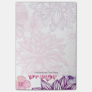 Muster mit rosa Astern und Dahlie Post-it Klebezettel
