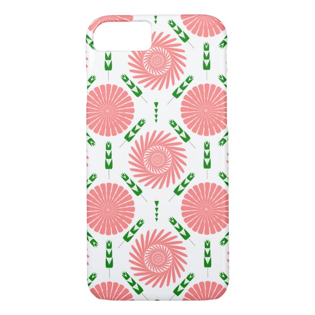 Muster mit rosa Blume Case-Mate iPhone Hülle (Rückseite)