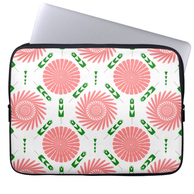 Muster mit rosa Blume Laptopschutzhülle (Vorderseite)