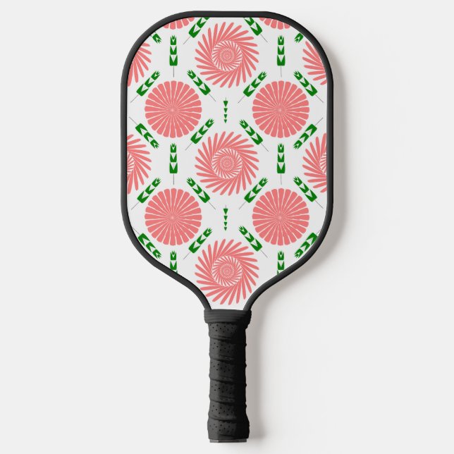 Muster mit rosa Blume Pickleball Schläger (Vorderseite)