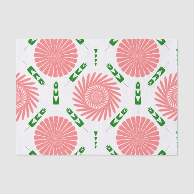 Muster mit rosa Blume Seidenpapier (Vorderseite)