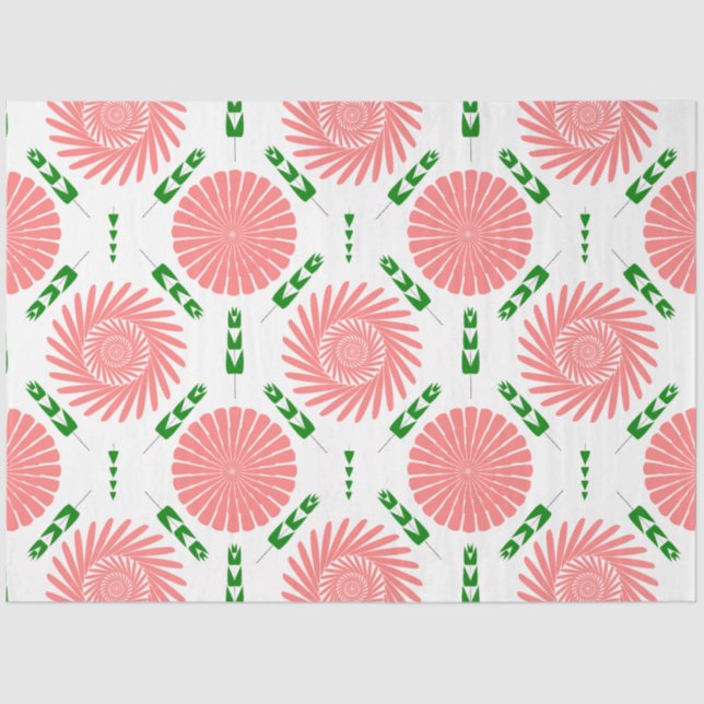 Muster mit rosa Blume Seidenpapier (Vorderseite)