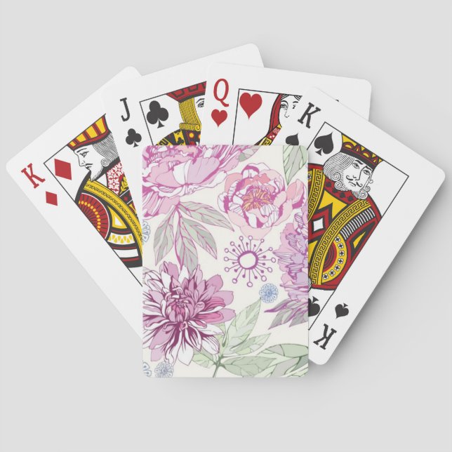 Muster mit rosa Blume Spielkarten (Rückseite)