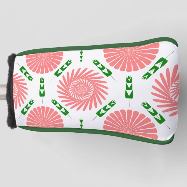 Muster mit rosa Blumen  Golf Headcover (Vorderseite)
