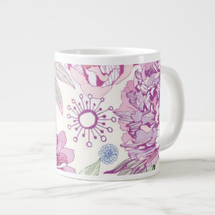 Muster mit rosa Blumen Jumbo-Tasse