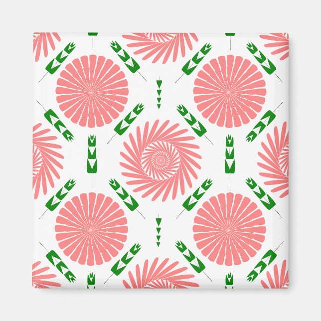 Muster mit rosa Blumen Magnet (Vorne)