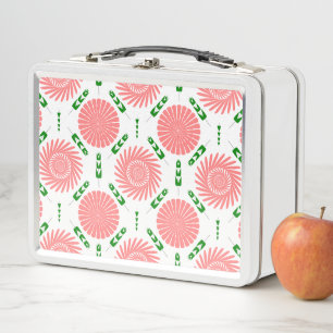 Muster mit rosa Blumen Metall Brotdose