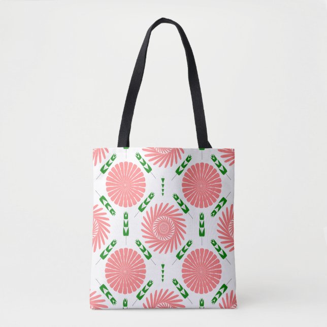 Muster mit rosa Blumen  Tasche (Vorderseite)