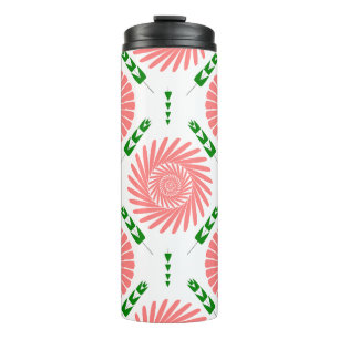 Muster mit rosa Blumen Thermosbecher