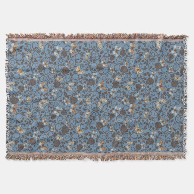 Muster mit Rosen und Schmetterling Decke (Vorderseite)