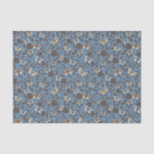 Muster mit Rosen und Schmetterling Seidenpapier