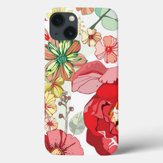 Muster mit roten Blumen Case-Mate iPhone Hülle (Rückseite)