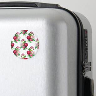 Muster mit roten, weißen und rosa Rosen, Magnet