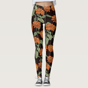 Muster mit roter Ringelblume Leggings