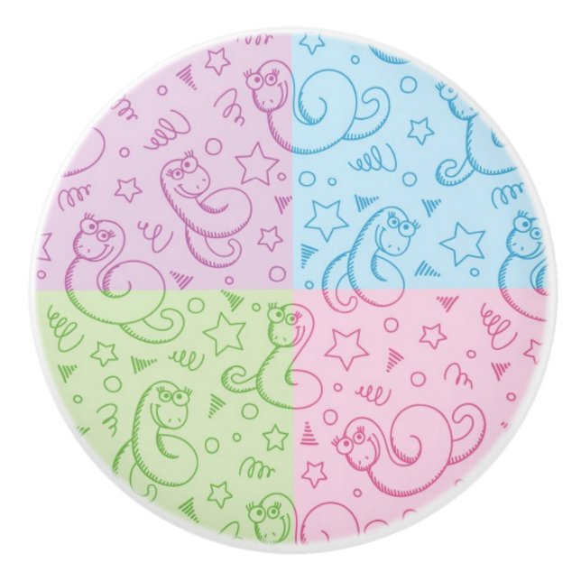 Muster mit Schlangen Keramikknauf (Vorderseite)