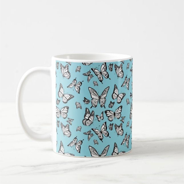 Muster mit Schmetterlingen  Kaffeetasse (Links)