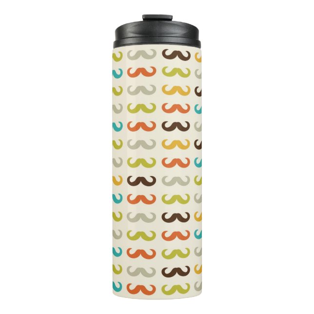 Muster mit Schnurrbart Thermosbecher (Vorderseite)